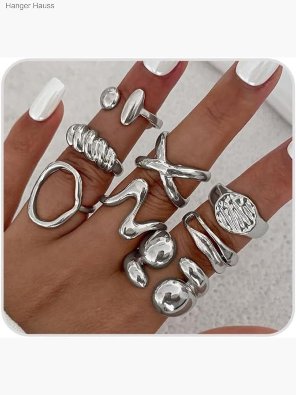 Trendy Gold Boho Stacking Ring Set for Women Geometric Hollow Dome Non Tarnish